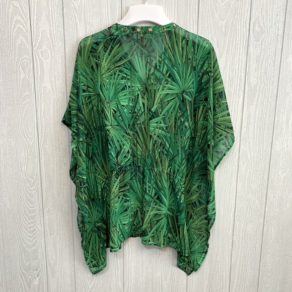 Michael Kors Palmetto Green Sheer Top Small - Picture 5 of 5